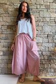 Arbi Gingham Pocket Culotte Pant Indian Pink